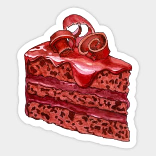 Watercolor choco cake Sticker